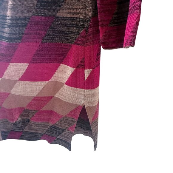 Misook Size XS Geometric Striped Open-Front Cardigan Sweater Duster Lagenlook - Picture 6 of 8